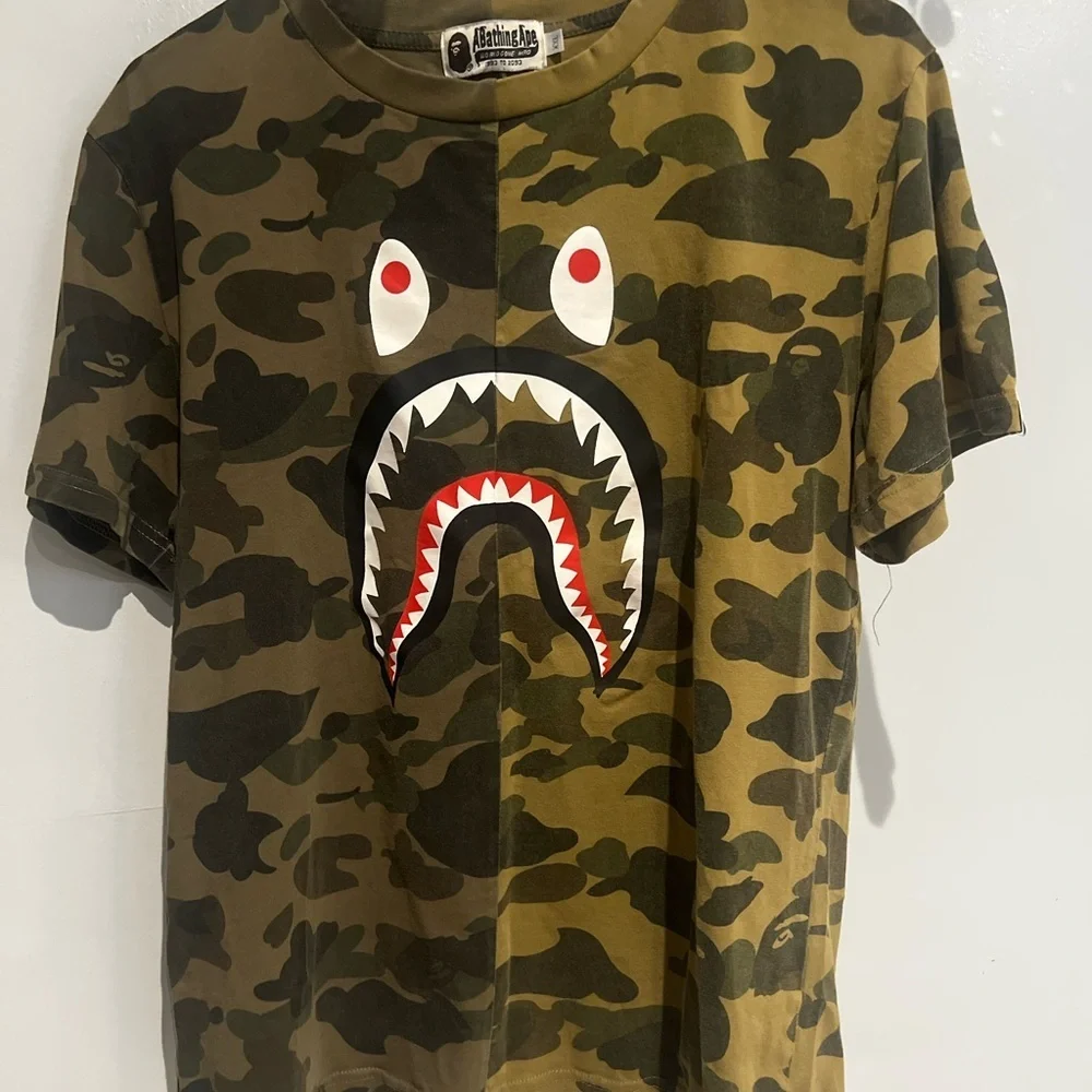 A Bathing Ape Kids Camouflage Graphic T-Shirt